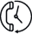 Support Téléphonique 24/7 : Contact & Prise de Rendez-vous Icône d'un téléphone enroulé autour d'une horloge, symbolisant la disponibilité 24/7, le service client ou la prise de rendez-vous.