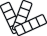 Motif abstrait de grille numérique sombre avec des carrés interconnectés formant un angle, évoquant une connexion ou un réseau.