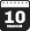 Icône calendrier minimaliste grise affichant la date "10" en grand blanc, surmontée d'une bande graduée. Le texte "DALAMONH" est visible en bas.
